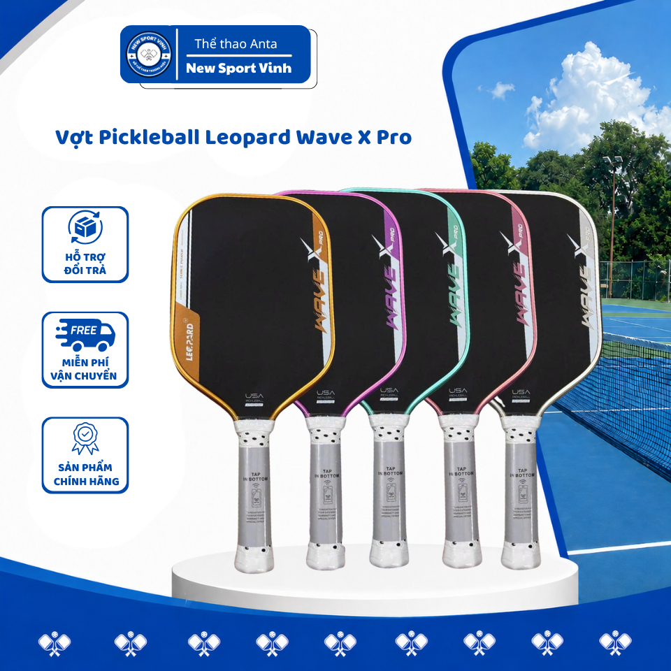 Vợt pickleball Leopard Wave X Pro mặt vợt nhám phù hợp với người có lối chơi tấn công