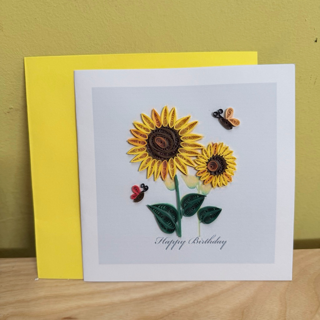 Thiệp giấy xoắn quiling , thiệp handmade 15cm x15cm