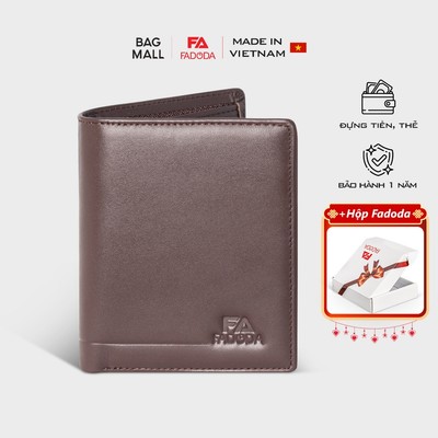 Ví da bò dáng đứng đơn giản in vân Fadoda VN045