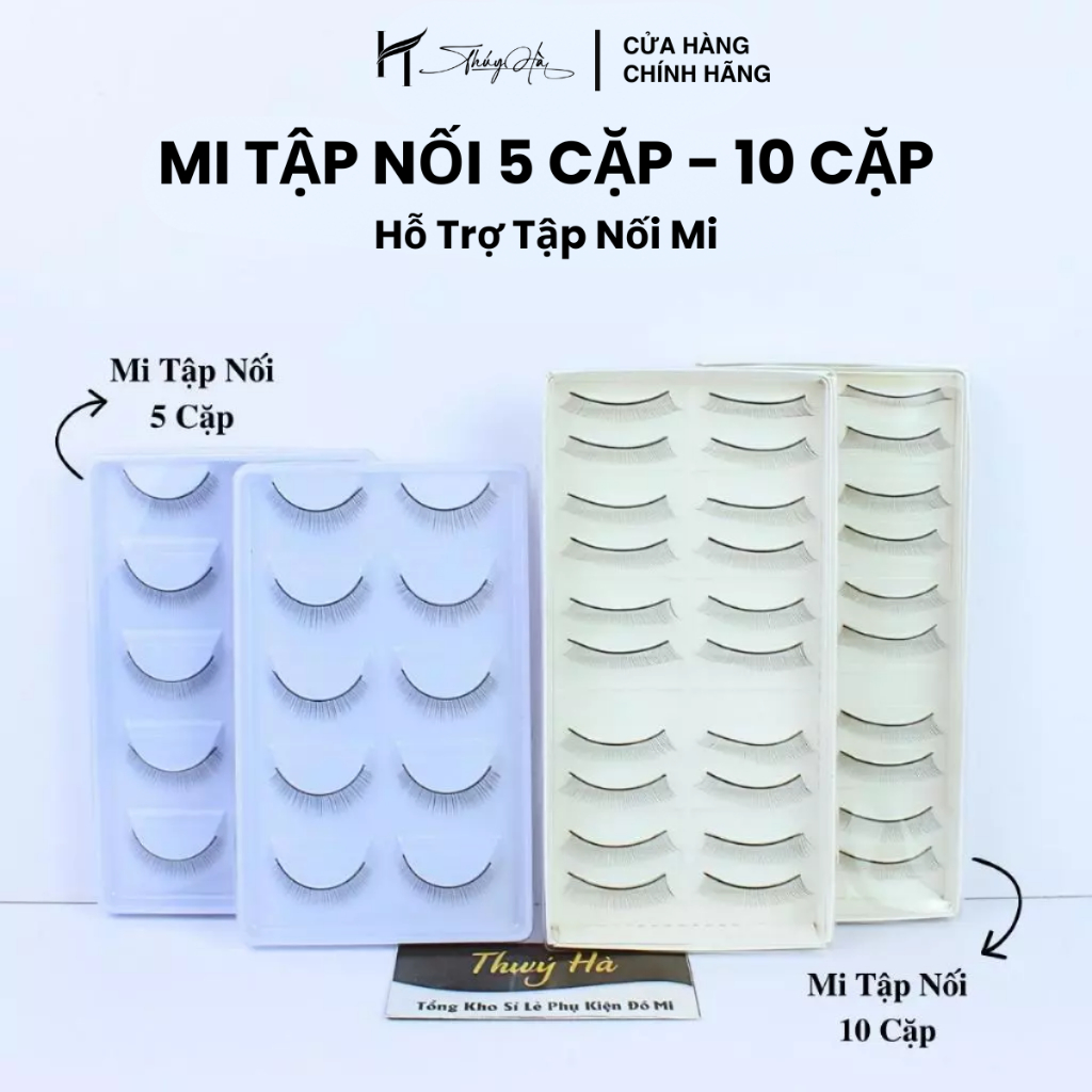Mi Giả Tập Nối 5 Cặp - 10 Cặp, Xòe Đều, Mi Giả Tập Nối,Mi Tập Nối Mi, Dụng Cụ Nối Mi Thúy Hà Eyelash