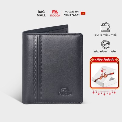 Ví da bò đựng tiền dáng đứng basic in vân Fadoda VN043