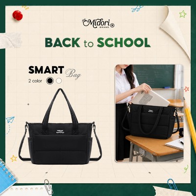 [B2S] Túi Đeo Vai Xách Tote Phao SMART Đựng Tập Vở Sách Dụng Cụ Đi Học Sinh Viên | M STUDIO