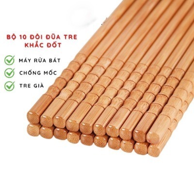 Combo 50 Đôi Đũa Tre Xuất Khẩu 24cm | Đũa Ăn Gia Đình Dùng 1 Lần | An Toàn – Sạch – Tiện Lợi