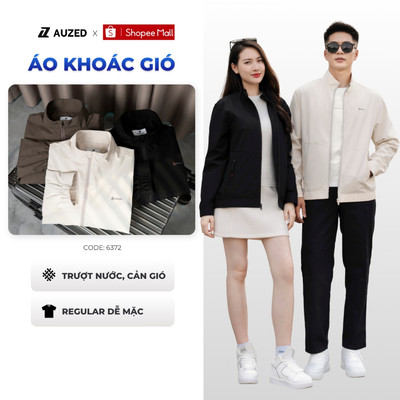 Áo khoác gió nam nữ AUZED chống thấm nước, bo chun gấu và tay, cổ cao 3cm 6372