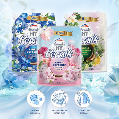 [KOL] COMBO 2 Nước xả vải fresh HY Pewangi 2L3 mùi thơm đặc biệt, mềm vải, hương nước hoa