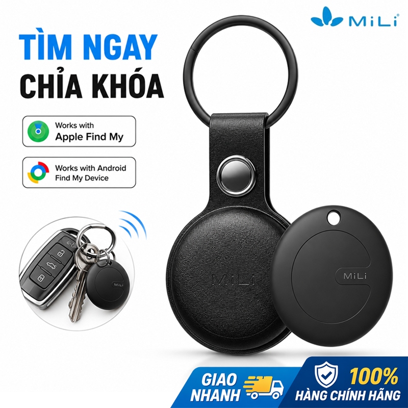 MiLi MiTag Duo Định Vị Chìa Khóa Ví Apple Find My Google Find My Device Chống Thất Lạc