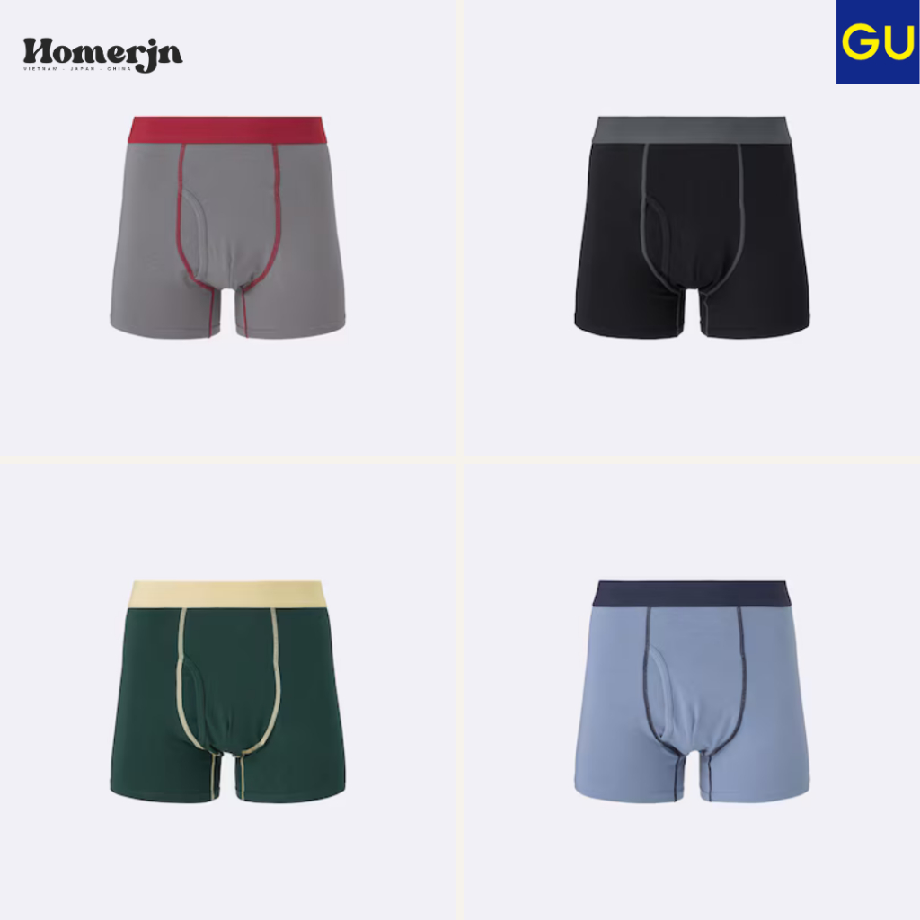 [GU JAPAN] Quần Lót Nam Viền Màu Style-Dry Cạp Thấp (Low Rise) Khô Nhanh, Thấm Hút Mồ Hôi
