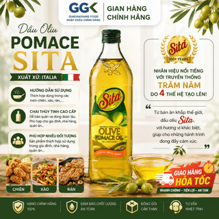 Dầu ÔLiu Pomace [HT] Hiệu Sita 1Lít Italy Cao Cấp,Phù Hợp Chiên Xào Thực Phẩm,Nấu Ăn Hằng Ngày | GGK