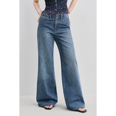 LIBÉ WORKSHOP - Quần jeans dài ống suông rộng 7599