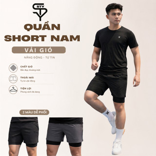 Quần Short Thể Thao Nam 2 Lớp Vải Gió By STY Thoáng Khí, Thiết Kế Chuyên Dụng Cho Gym & Running Q20