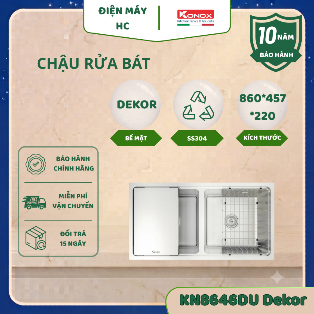 Chậu Rửa Bát Konox KN8646DU Dekor Undermount Sink - Thiết Kế Hiện Đại Cho Bếp