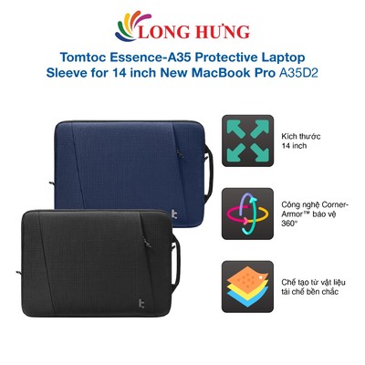 Túi chống sốc Tomtoc Essence-A35 Protective Laptop Sleeve for 14 inch New MacBook Pro A35D2 - Hàng chính hãng