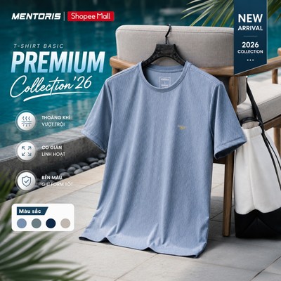 Áo T-Shirt Nam MENTORIS Vải Thun Vân Cao Cấp, Form Regulat Fit Tôn Dáng, Mặc Hàng Ngày MATS25S012
