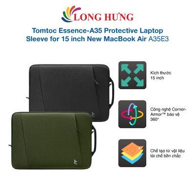 Túi chống sốc Tomtoc Essence-A35 Protective Laptop Sleeve for 15 inch New MacBook Air A35E3 - Hàng chính hãng