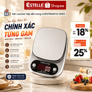 Cân Tiểu Ly Điện Tử Nhà Bếp Định Lượng Cân 0.1g-10kg Độ Chính Xác Tuyệt Đối Hợp Kim Thép Tặng 2 Pin