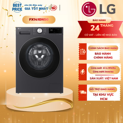 FX1410N5G Máy giặt LG 10kg, Inverter, AI DD, giặt hơi nước Steam | FX1410N5G