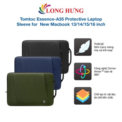 Túi chống sốc Tomtoc Essence-A35 Protective Laptop Sleeve for New Macbook 13/14/15/16 inch - Hàng chính hãng