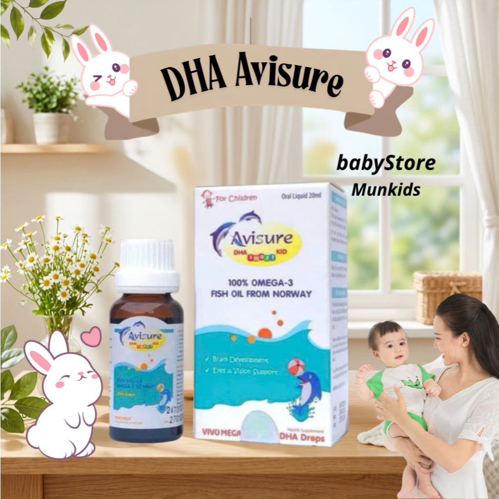 [Tích Điểm Nhận Qùa] Avisure DHA smart kid DHA tinh khiết cho trẻ dạng nhỏ giọt 20ml hàng chính hãng