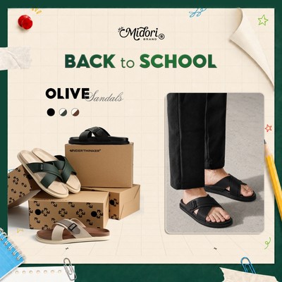 [B2S] Dép Da Microfiber OLIVE Hai Quai Nam Nữ Đi Học Lịch Sự Chống Trơn Trượt Học Sinh | M STUDIO