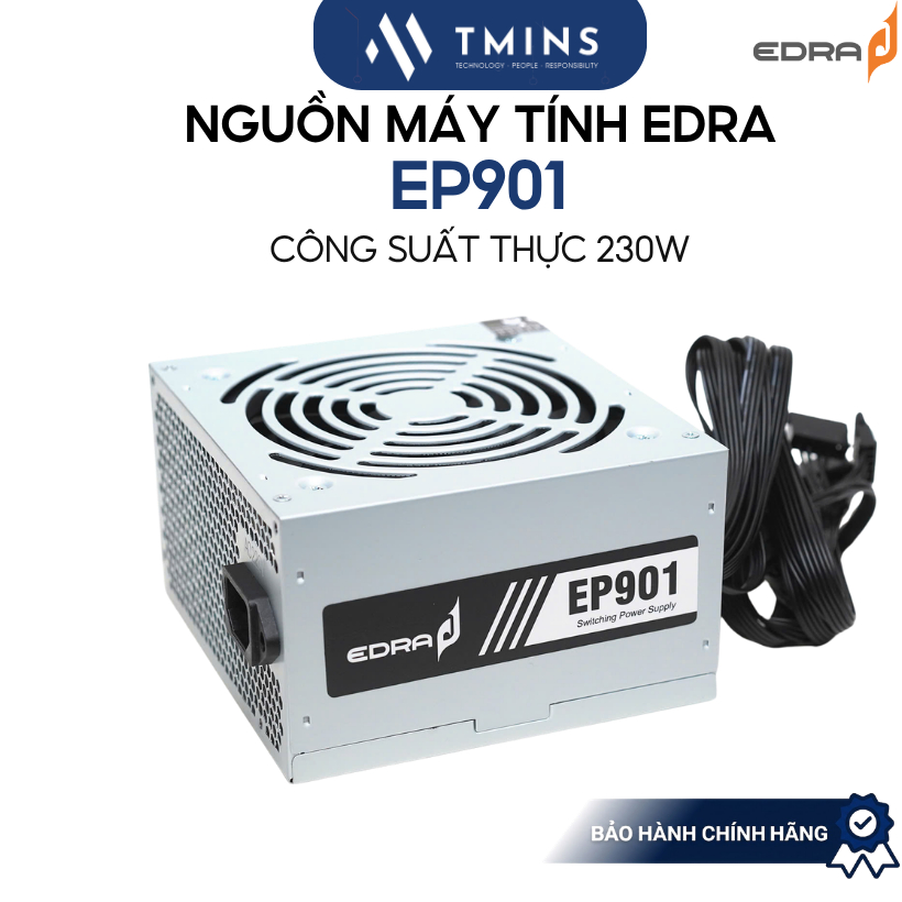 Nguồn máy tính EDRA EP901 Công suất thực 230W - Hàng chính hãng