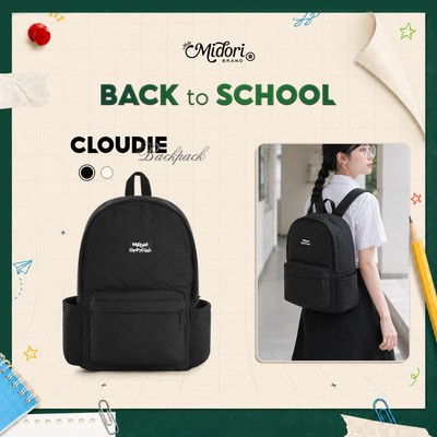 [B2S] Balo Cặp Đựng Laptop CLOUDIE Nhiều Ngăn Chần Bông Nam Nữ Đi Học Chống Sốc Học Sinh | M STUDIO
