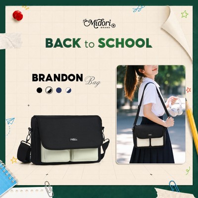 [B2S] Túi Đeo Chéo BRANDON Đi Học Nam Nữ Canvas Trượt Nước Đựng Ipad Dụng Học Tập | M STUDIO