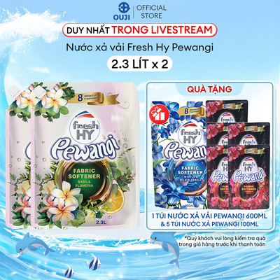 [Hannah x OUJI] COMBO 2 Nước xả vải fresh HY Pewangi 2L3 mùi thơm đặc biệt, mềm vải, hương nước hoa