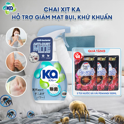 [Hannah x OUJI] Xịt Mạt Bụi Nhà Kapod kháng khuẩn, khử mùi, chăn ga gối nệm, 320ml