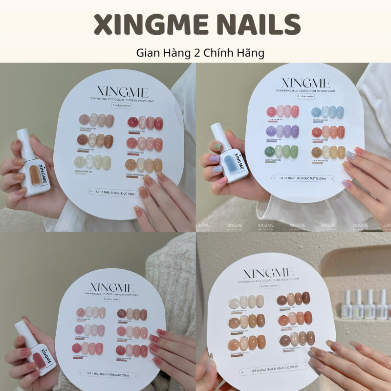 Sơn móng XINGME Nail (set 6 màu) (Sơn Thạch Đục XINGME 6 Màu Tặng Kèm Bảng Màu)
