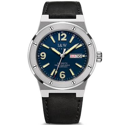 Đồng hồ nam chính hãng I&W Canrival 589G-D3 Kính sapphire,Chống nước 50m,Bh 24 tháng,Máy cơ (Automatic),dây da đen
