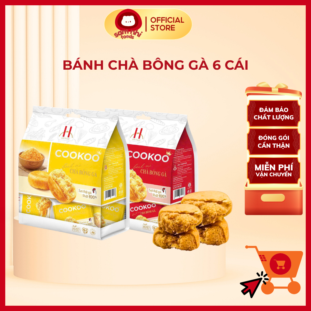 Bánh Chà Bông Gà JAMBON HT Foods, Túi 175g (6 Cái), Bữa Phụ Ngon, Dinh Dưỡng