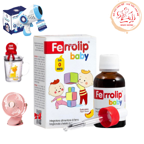 Sắt Ferrolip Baby chai 30ml + quà