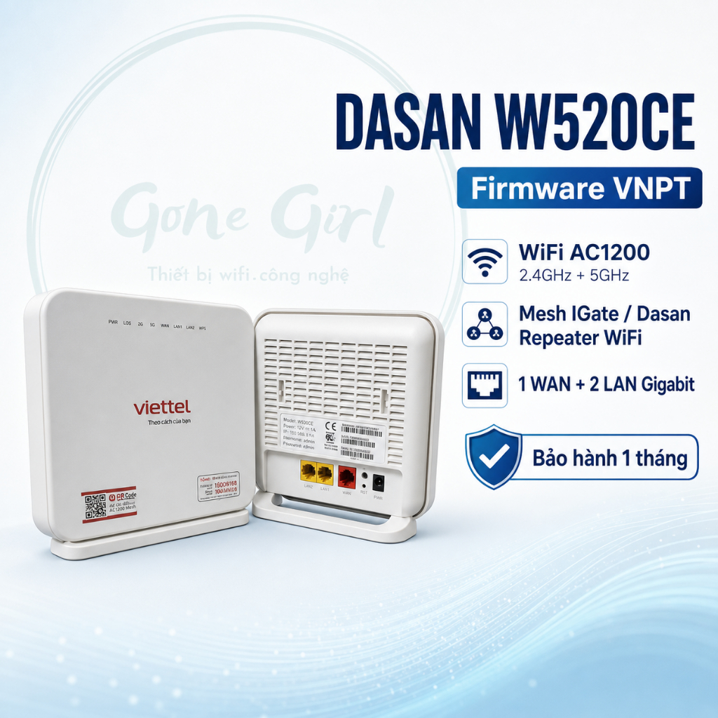 (Hàng cũ, FW VNPT) Home Mesh Dasan W520CE, mesh được modem Igate VNPT, có repeater