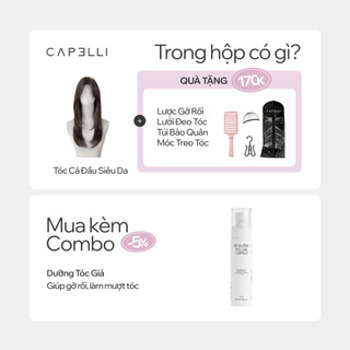 Tóc Giả Nguyên Đầu Siêu Da Lưới Lace CAPELLI Cúp Layer Mái Bay Julia Premium Wig