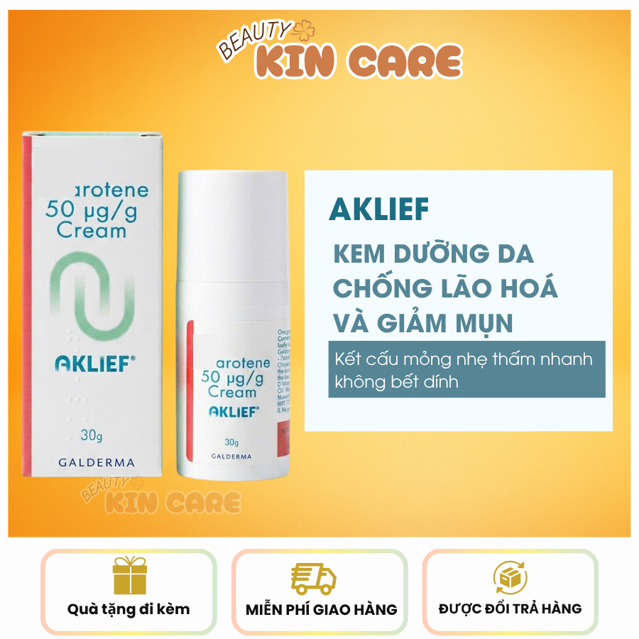 Kem Dưỡng Da Aklief Giúp Hỗ Trợ Giảm Mụn Và Giúp Da Căng Bóng 30g