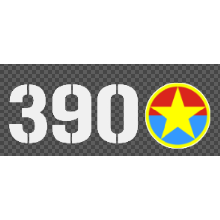 Decal cờ xe tăng Việt Nam 390 và 843 size 1/72
