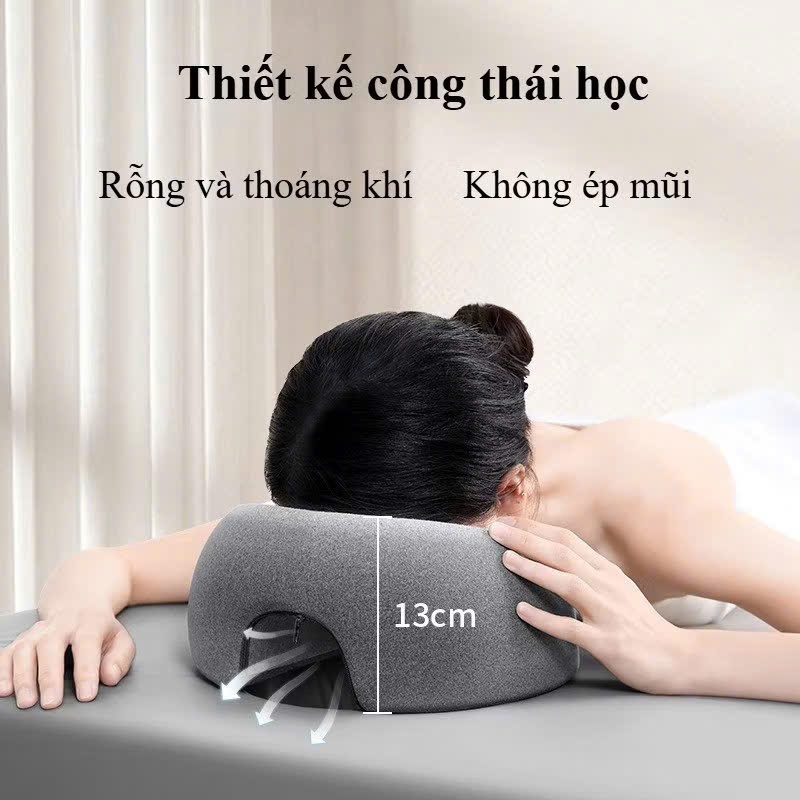 Gối Úp Mặt Massage Đa Năng Cao Cấp - Gối Kê Mặt Công Thái Học Chăm Sóc Da Gội Đầu Dưỡng Sinh