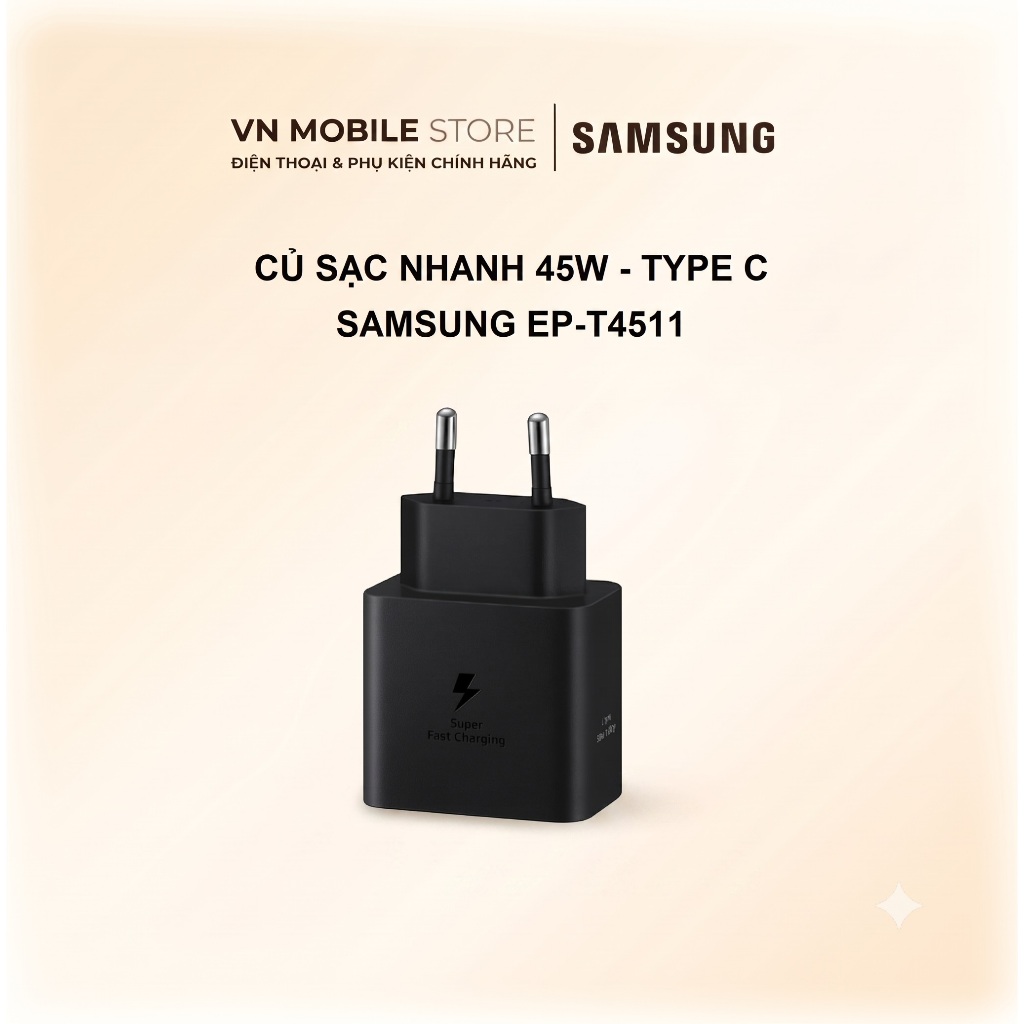 [BIG SALE] - Củ sạc nhanh 45W Samsung EP-T4511 Type C - Bảo hành chính hãng - New seal