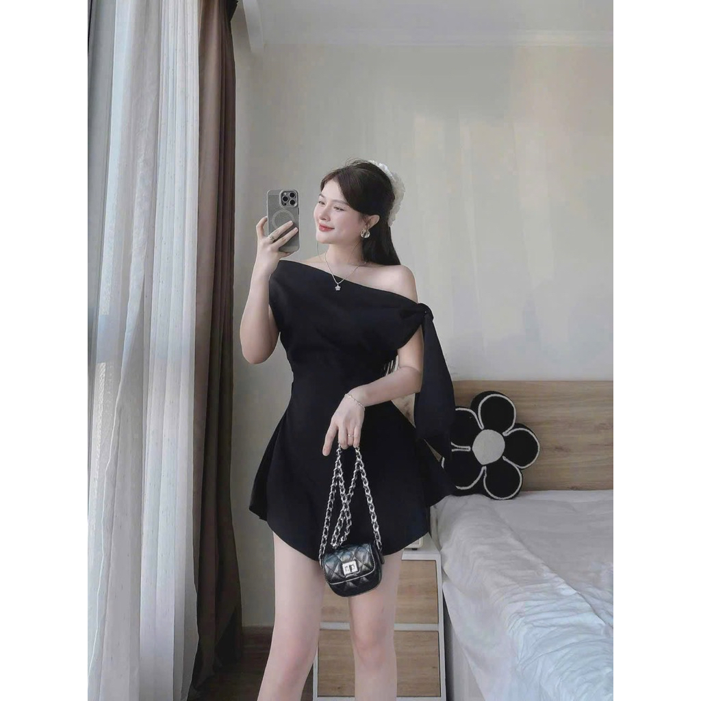 Đầm thiết kế vải tafta mềm dáng ngắn kèm quần rời cao cấp chuẩn hình hot trend - ELUNA