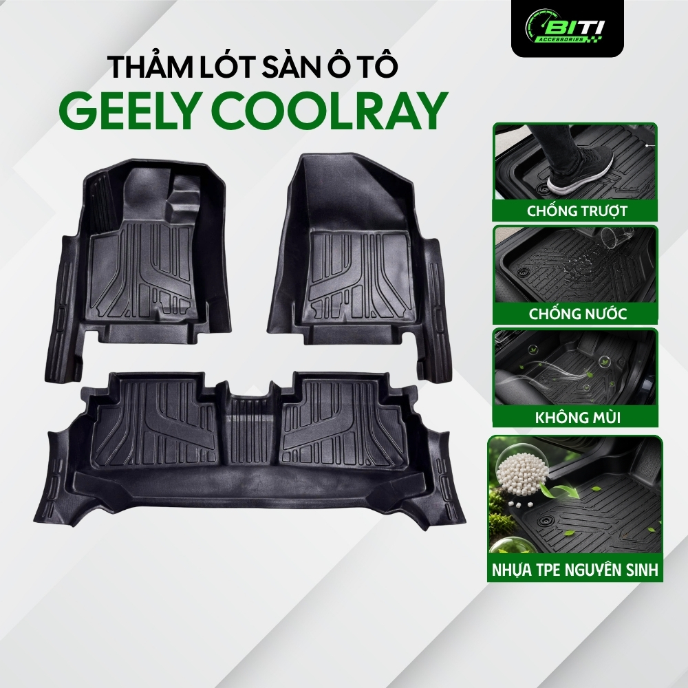 Thảm Lót Sàn Ô Tô Phù Hợp Cho GEELY COOLRAY, Thảm Đúc Nhựa TPE Bảo Vệ Sàn Xe Chống Nước, Không Mùi, 