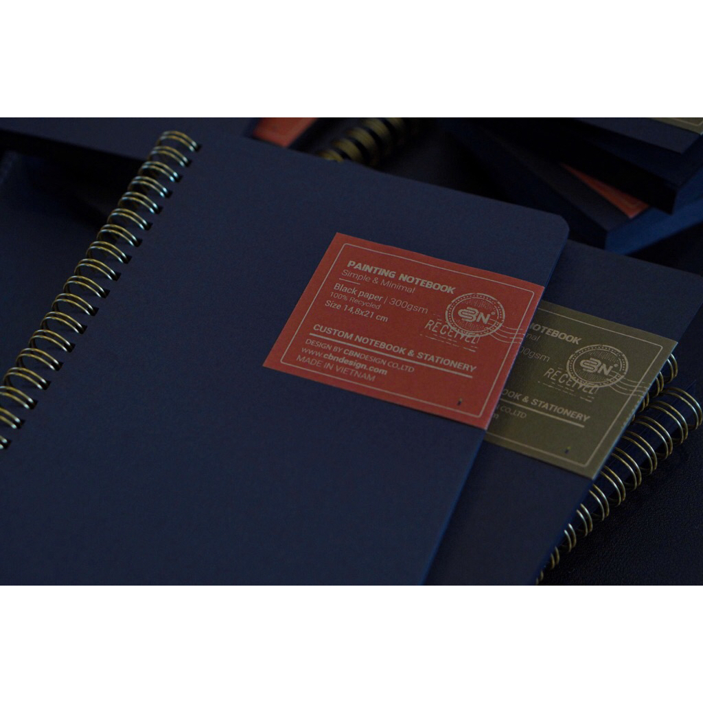 Sổ Tay Giấy Mỹ Thuật Gáy Lò Xo 96 Trang - Bìa 300gsm, Ruột 120gsm | Kích Thước A5 / A6 | CBN DESIGN
