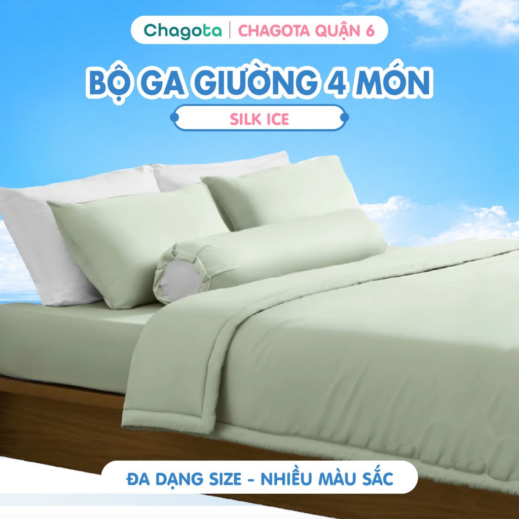Bộ Chăn Ga Gối Lụa Silk Ice Chagota 1mx2m - 2mx2m2 Cao Cấp, Đa Dạng Màu Sắc Trơn Thanh Lịch