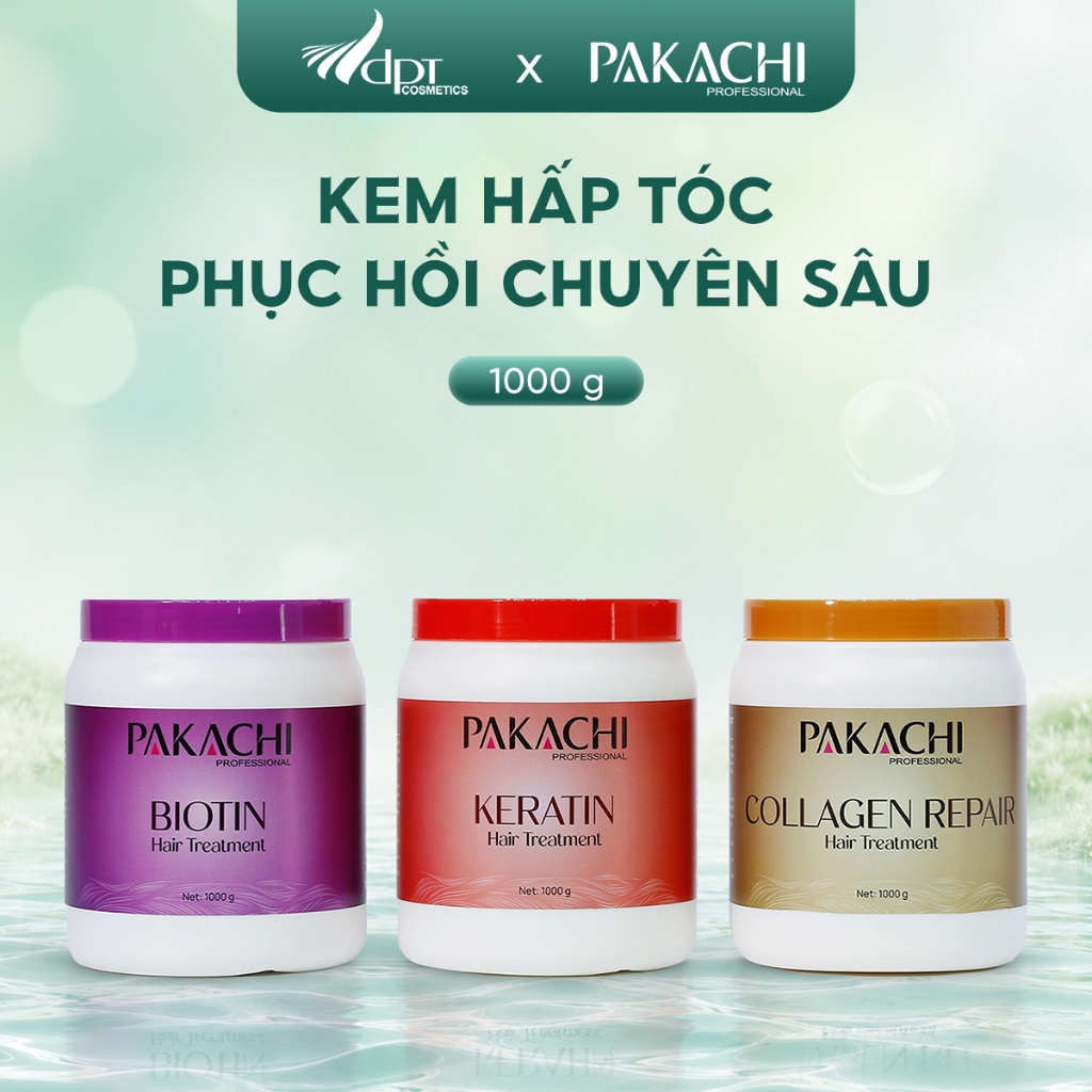 Kem hấp tóc phục hồi chuyên sâu Pakachi siêu mềm mượt, siêu tiết kiệm 1000g