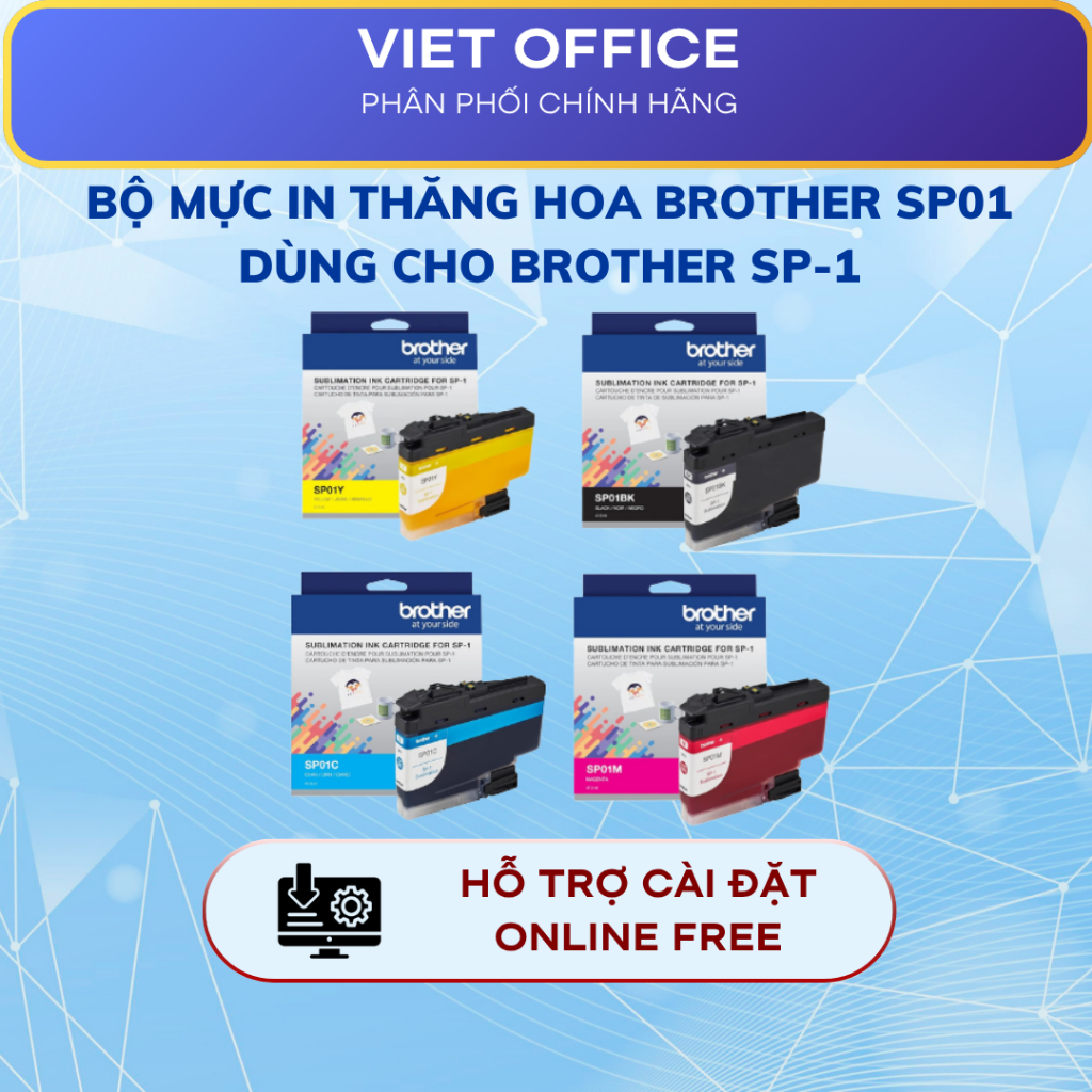 Bộ Mực In Thăng Hoa Brother SP01 Chính Hãng (SP01BKS/SP01CS/SP01MS/SP01YS) – Dùng Cho Brother SP-1