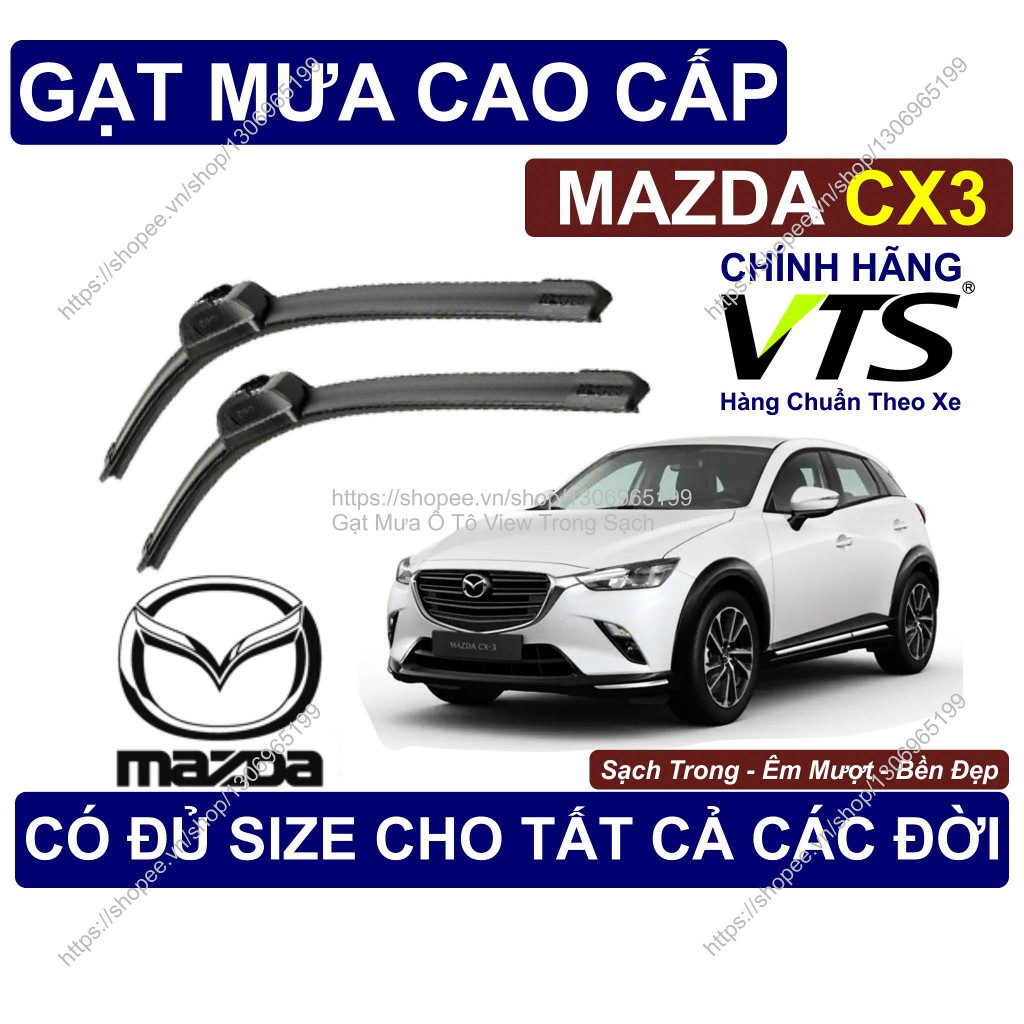 Gạt Mưa Sạch Êm Bền Kính Lái Mazda CX3, Cặp Gạt Mưa Kính Lái Mazda CX3, Có Đủ Size Cho Các Đời Xe Ma