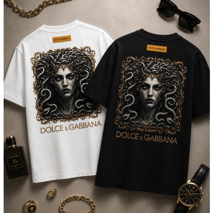 Áo Phông Nam Dolce& Gabbana, Hình in sắc nét Chất liệu vải cotton, thấm hút mồ hôi co giãn 2 chiều