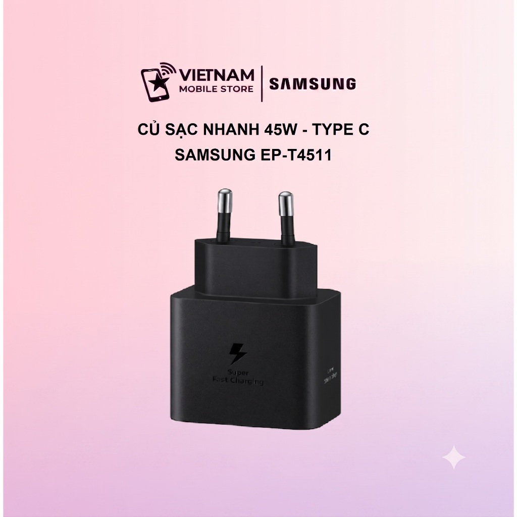 [SALE SẬP SÀN] - Củ sạc nhanh 45W Samsung EP-T4511 Type C - Chính hãng - New seal - Màu đen
