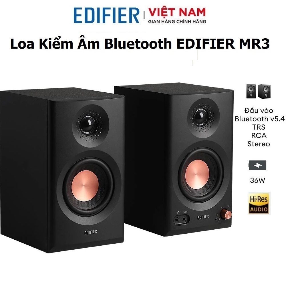 Loa Bluetooth Kiểm Âm Chuẩn Studio EDIFIER MR3 Màu Đen - Công suất 36W cho Âm Thanh chất lượng - 15 