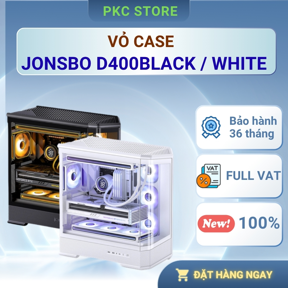 Vỏ máy tính - Case JONSBO D400 Black / White ( Full VAT )