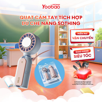 Quạt Cầm Tay Tích Hợp Dù Che Nắng Sothing | Tấm Từ Tính Thế Hệ 3 Làm Mát Nhanh | Động Cơ AirMax | Bảo hành 12 tháng